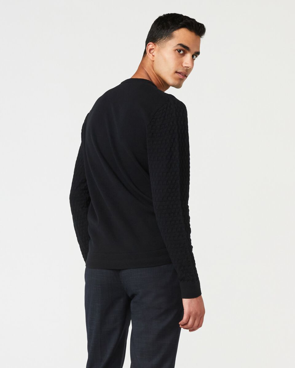 Mens Black Crew Knit